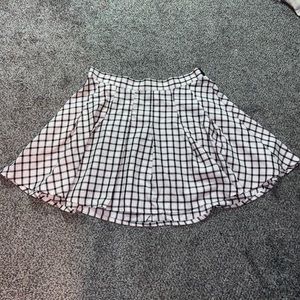 Plaid Twill Skater Skirt